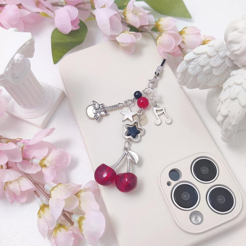cioatu 1-4PCS Cute Phone Charms Aesthetic Y2K Cell Phone Charms Strap Pink Strawberry Butterfly Star PhoneCharm Y2K Accessories for Bag Keychain Airpods Camera Pendants Decor - Image 4
